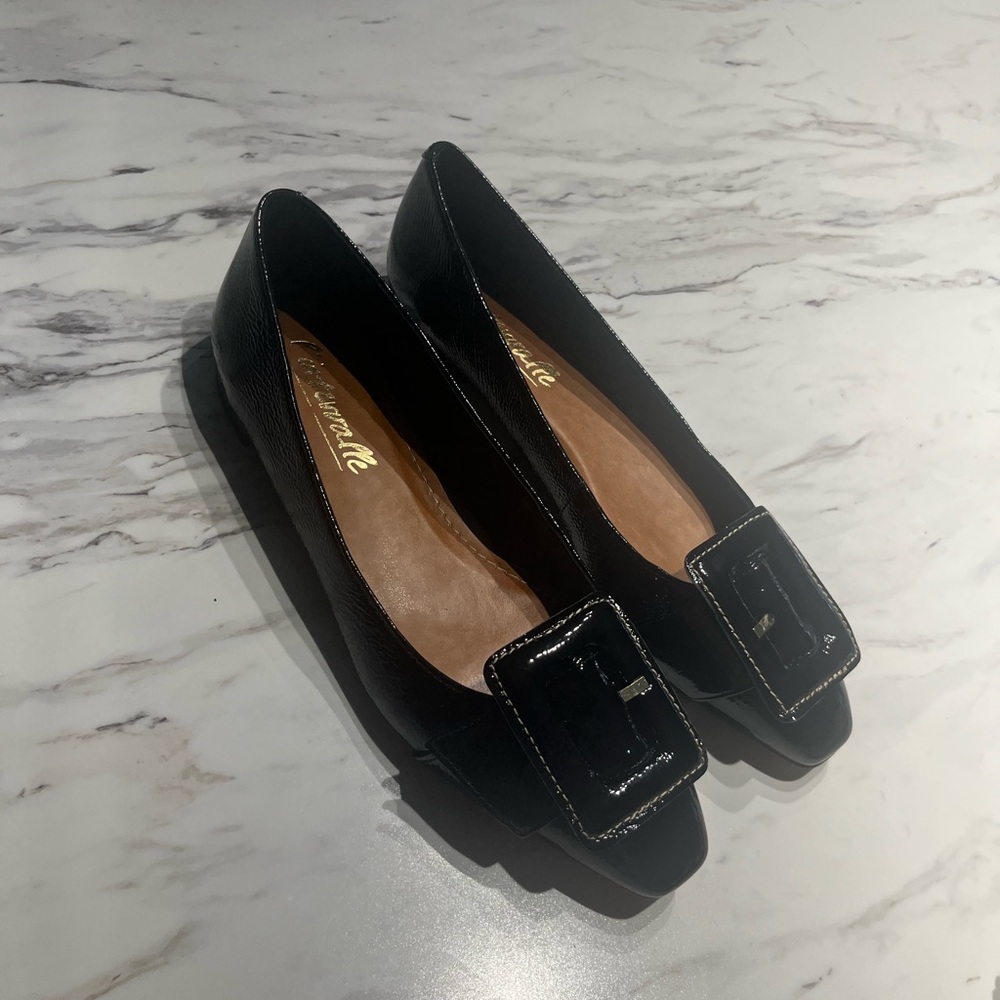 Black Flats with Buckle Detail